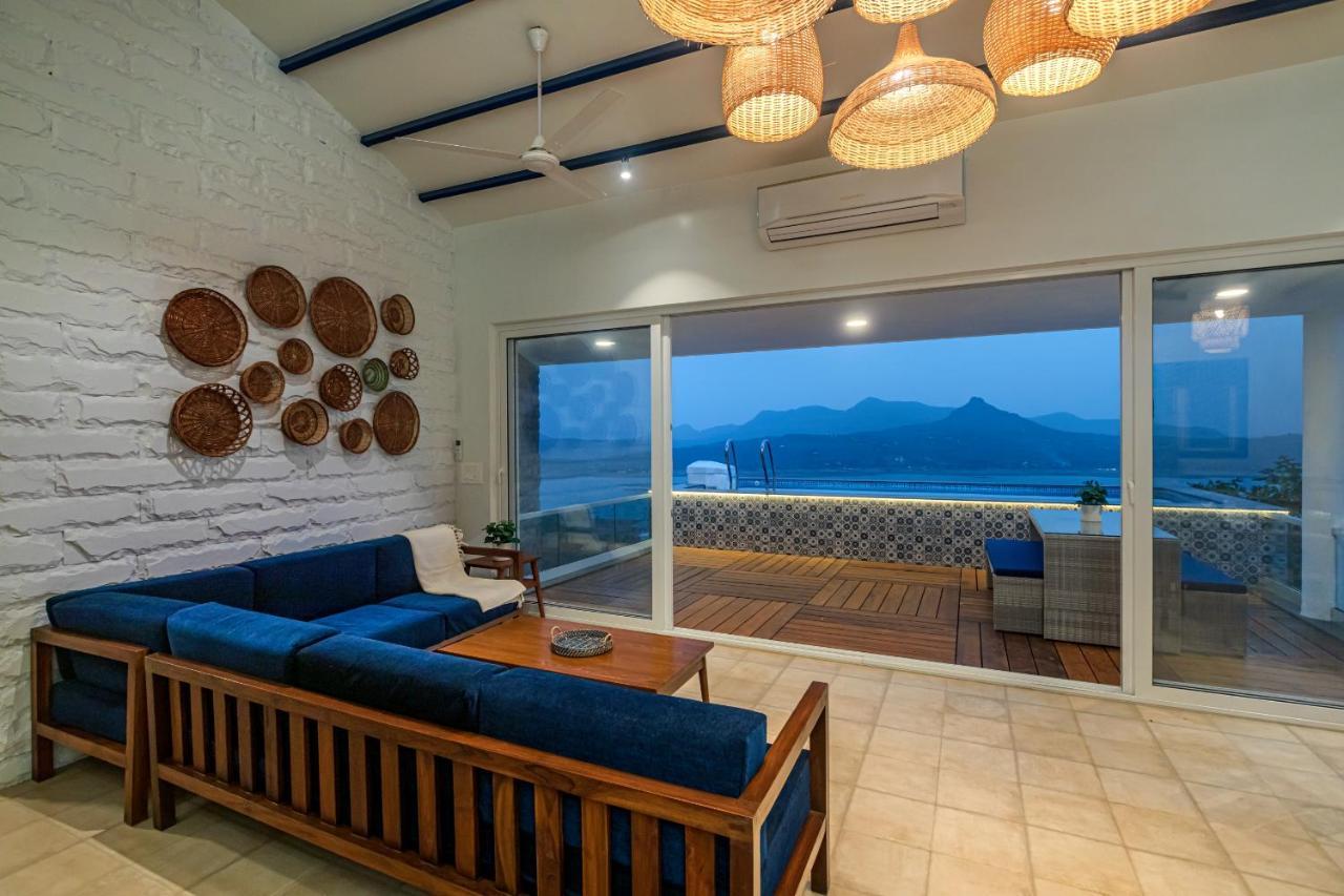 Saffronstays Kaia Waters By Kosha Villas, Pawna - Greek Style Villa With Panoramic View Of Pawna Lake Kolvan Bagian luar foto