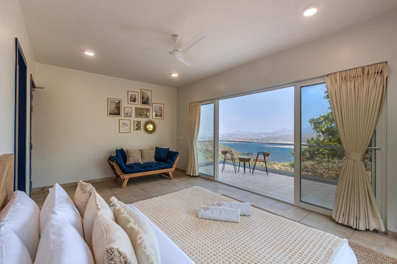 Saffronstays Kaia Waters By Kosha Villas, Pawna - Greek Style Villa With Panoramic View Of Pawna Lake Kolvan Bagian luar foto